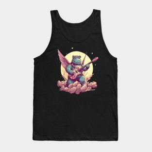 Rockstar Hippo Playing Guitar on the Clouds Tank Top